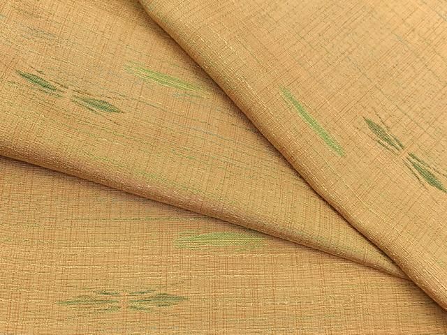 平和屋着物▽上質な紬　単衣　幾何学文様　正絹　逸品　BAAY4114hv