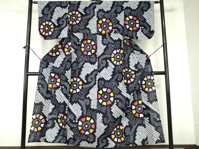 平和屋着物∴夏物　浴衣　有松鳴海絞り　花唐草文　綿　逸品　DABI3247cd 16,848円