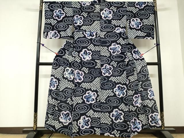 平和屋着物∴夏物　浴衣　有松鳴海絞り　流水舞桜文　綿　逸品　DABI3175cd 30,420円