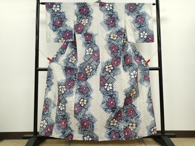 平和屋着物∴夏物　浴衣　有松鳴海絞り　色紙草花文　綿　逸品　CABJ2681ze 22,464円