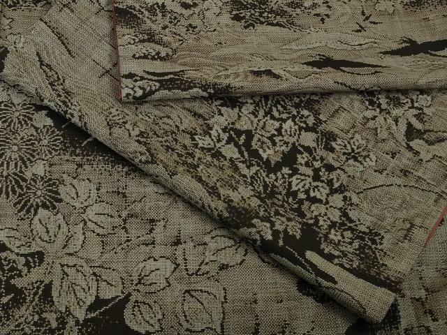 平和屋着物●極上　白泥染の第一人者・絣の魔術師　恵積五郎　本場大島紬　恵大島織物謹製　9マルキ　泥染　琳派　逸品　DZAB8104kh6
