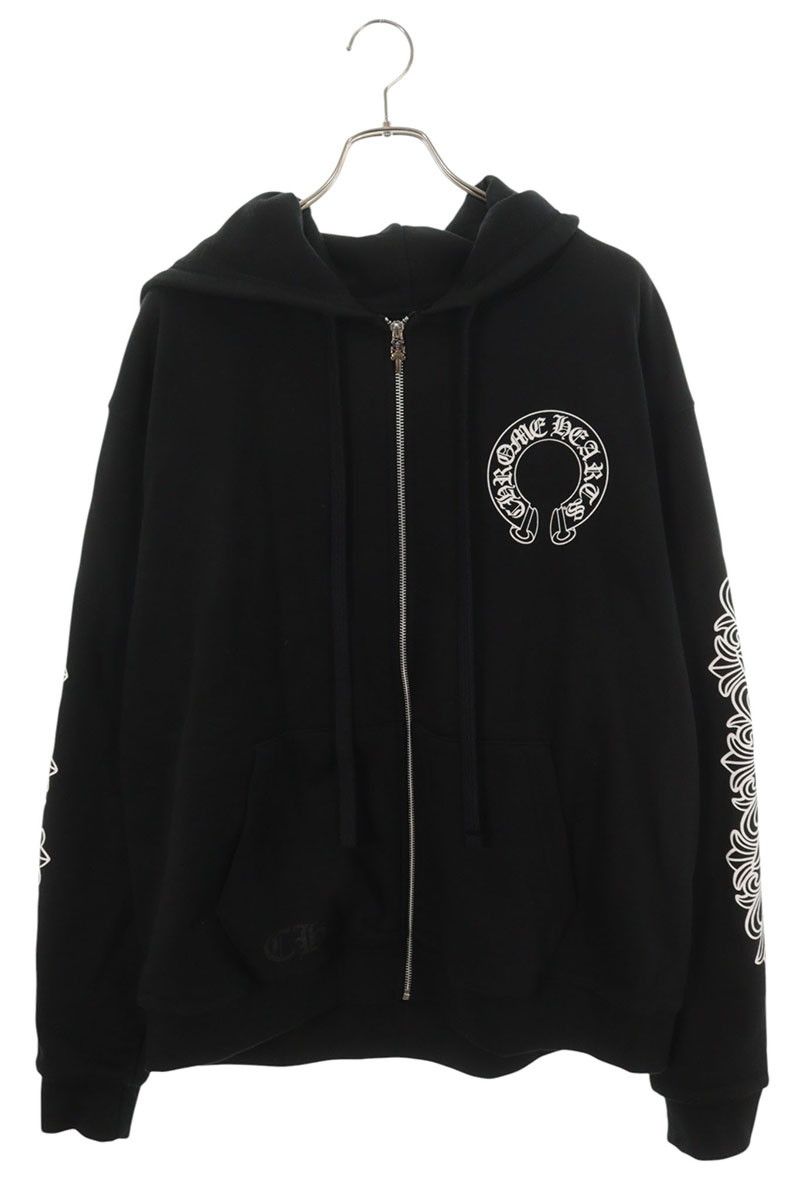 クロムハーツ SWTSHRT HD ZIP 袖フローラルホースシュープリント裏地サーマルジップパーカー メンズ L 228,730円