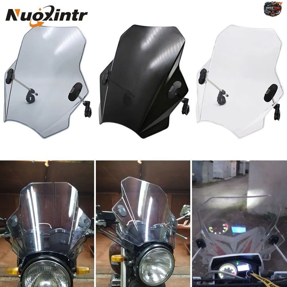 NUOXINTR ユニバーサル オートバイ ウインドスクリーン ウインドシールド カバー スクリーン スモークレンズ バイク デフレクター ヤマハ F