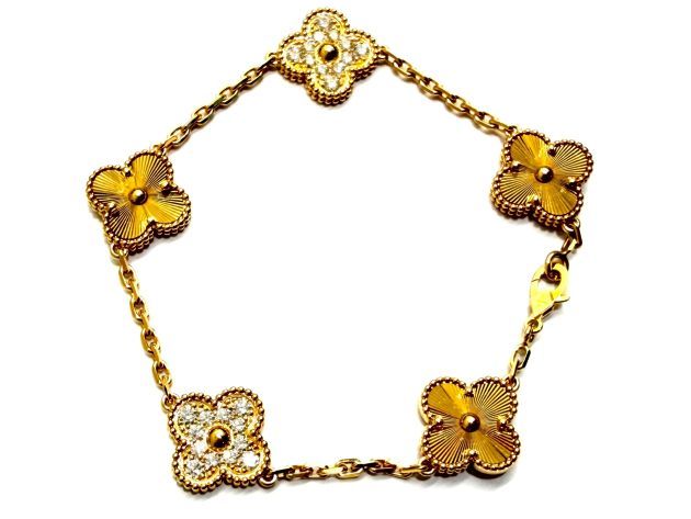 Van Cleef & Arpels ヴァンクリーフ＆アーペル ヴィンテージアルハンブラ VCARP4KN00 ブレスレット ダイヤモンド イエローゴールド レディース【中古】【432】