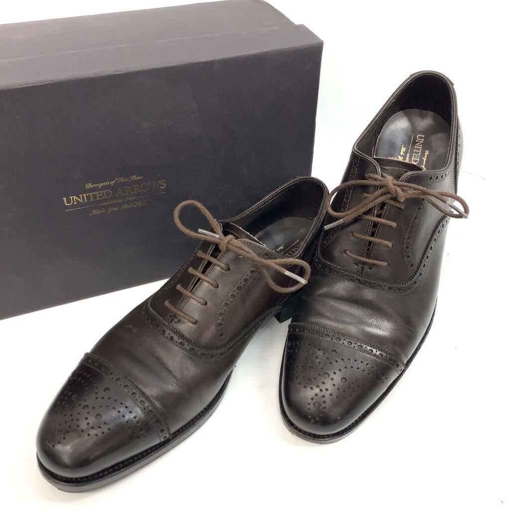 UNITED ARROWS ユナイテッド アローズ UA019 29 セミブローグ キャップトゥ ビジネス ドレス シューズ 革靴 ブラウン 7 約25cm メンズ _201 7,623円