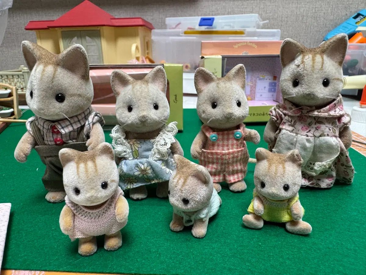 シルバニア オールド シマ猫 猫ファミリーセット