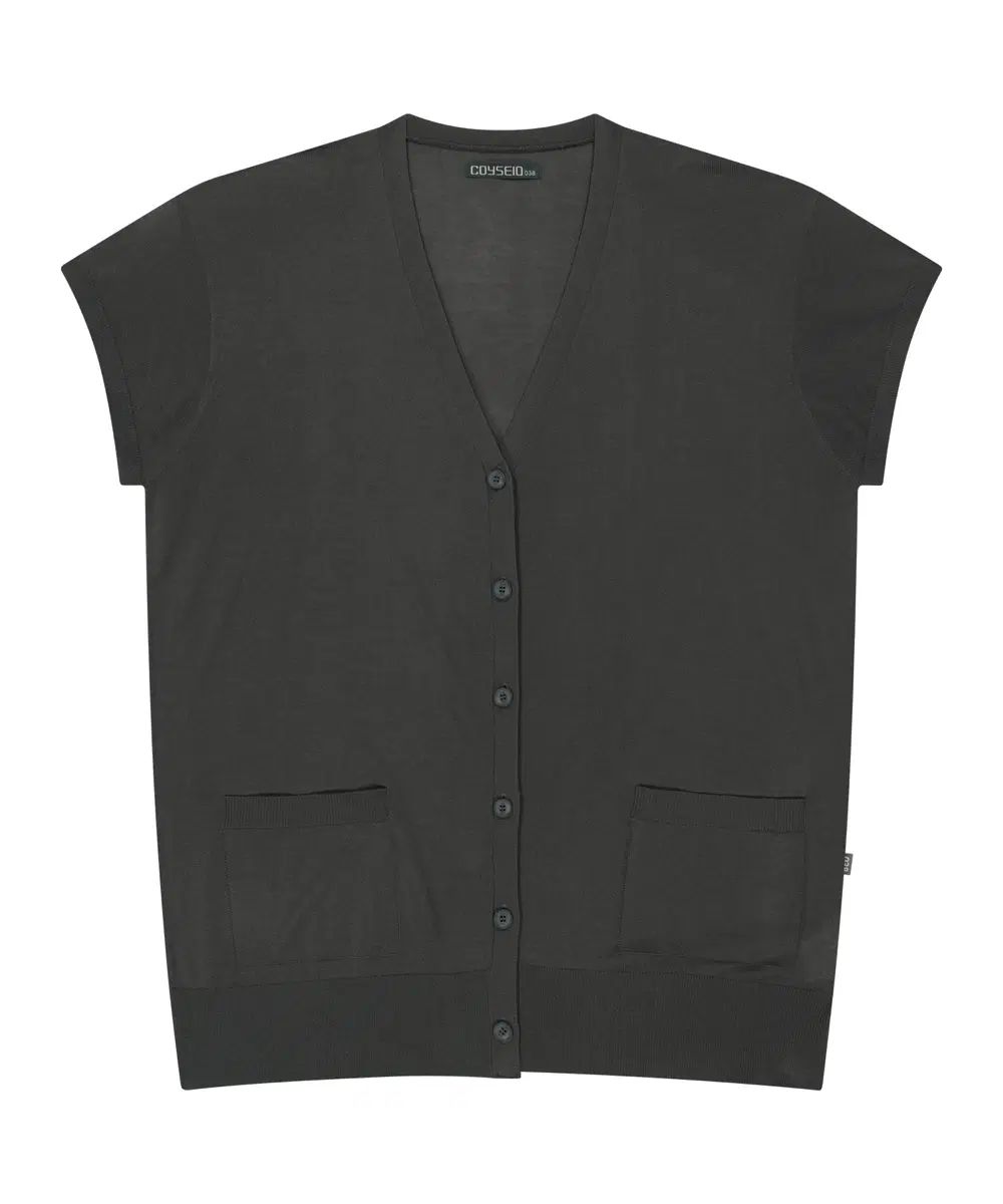ISSEY MIYAKE イッセイミヤケ 038 半袖 カーディガン チャコール