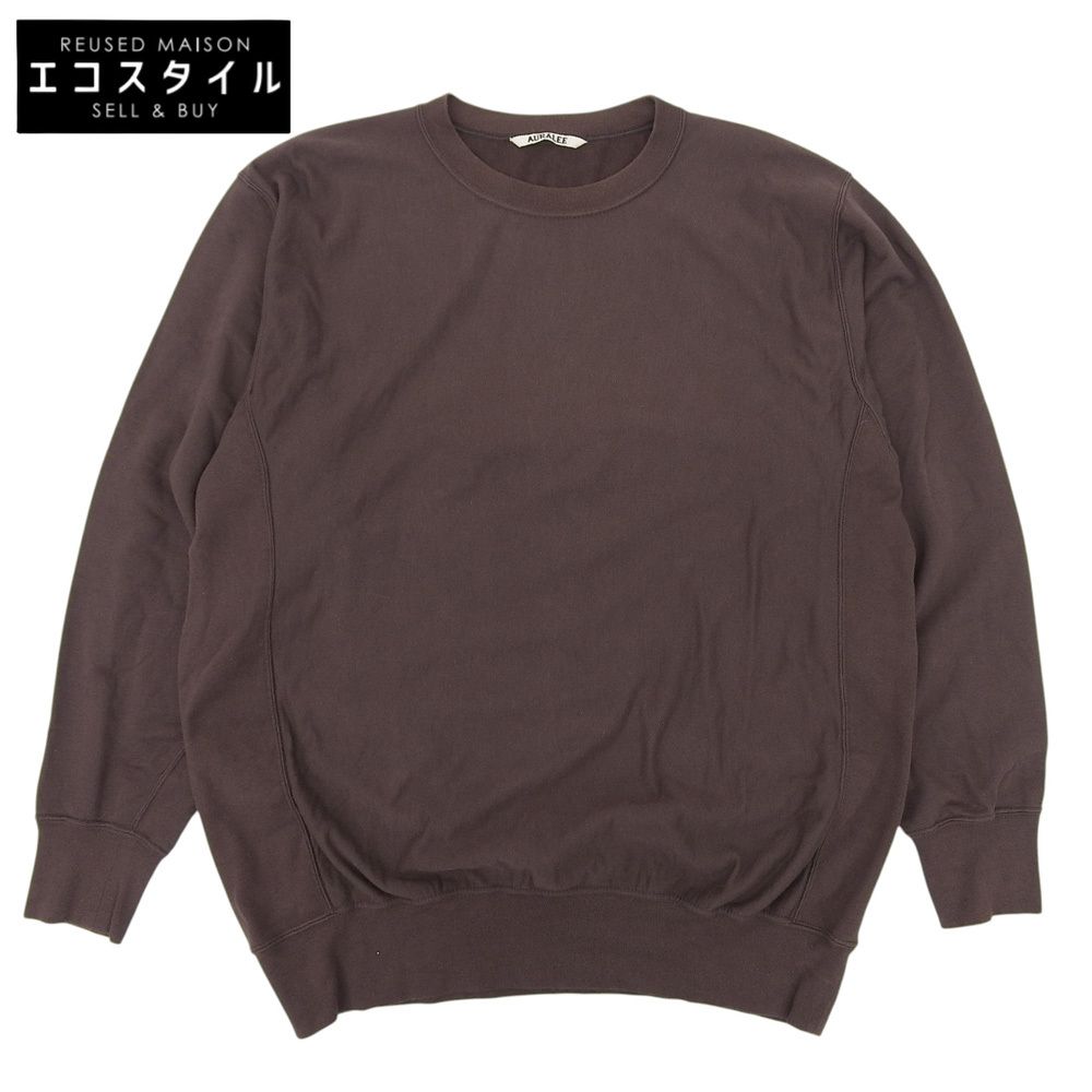 AURALEE　オーラリー　SUPER HIGH GAUZE SWEAT BIG P/O コットン トップス メンズ ブラウン 5　5