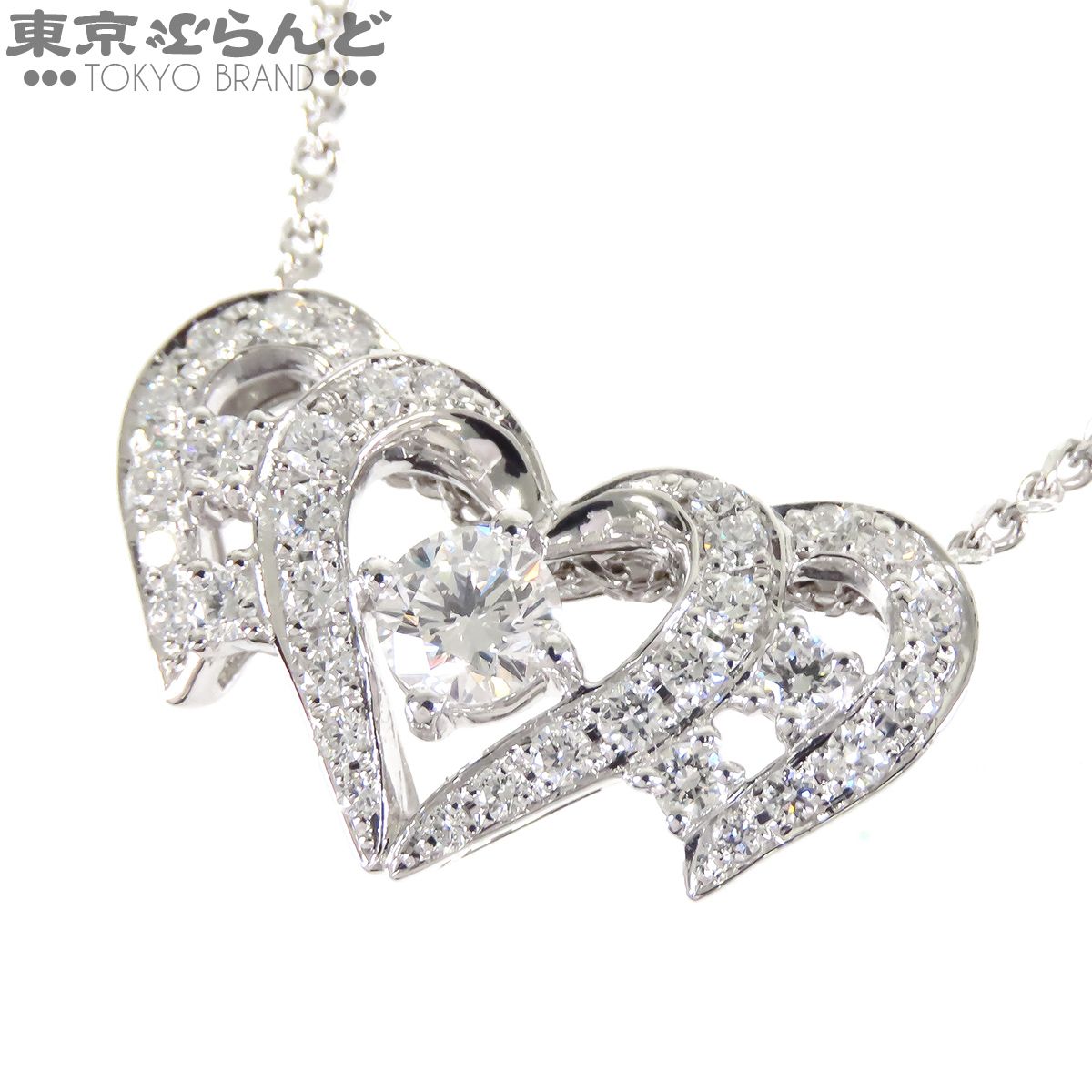 モニッケンダム MONNICKENDAM ロイヤルハーツ ペンダント プラチナ Pt850 Pt900 ダイヤモンド 総0.81ct ネックレス レディース 仕上済 101885381