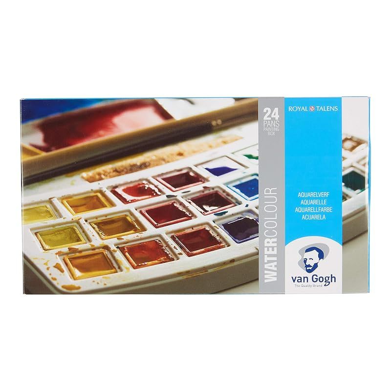 Van Gogh ターレンス 固形水彩絵具 ヴァンゴッホ 24色セットプラケース入 T.20HP8624 ハーフパン