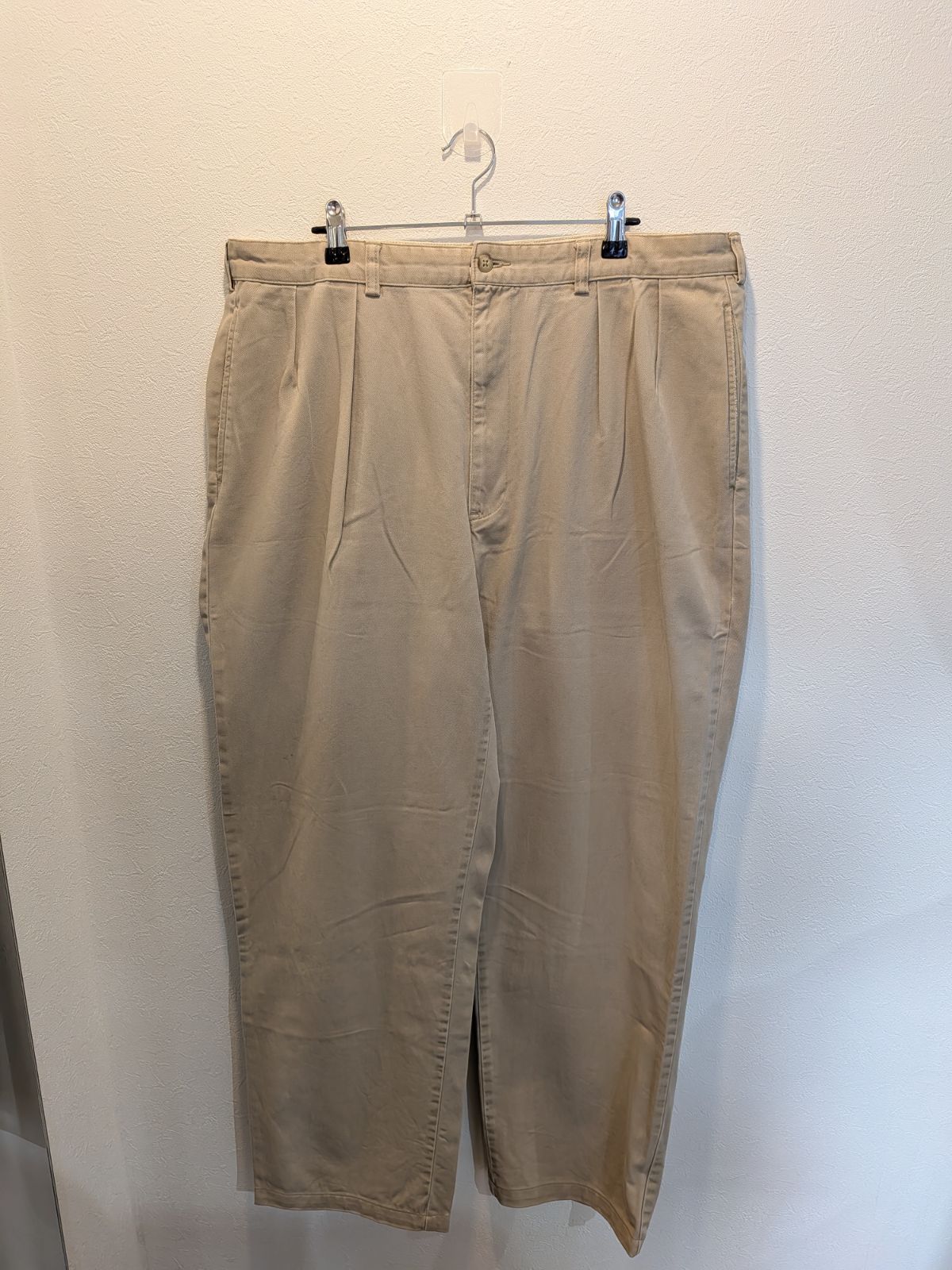 90s　POLO RALPH LAUREN　ポロラルフローレン　チノパン　ポロチノ　ANDREW PANT　2タック　ベージュ　KHAKI　ドミニカ共和国製