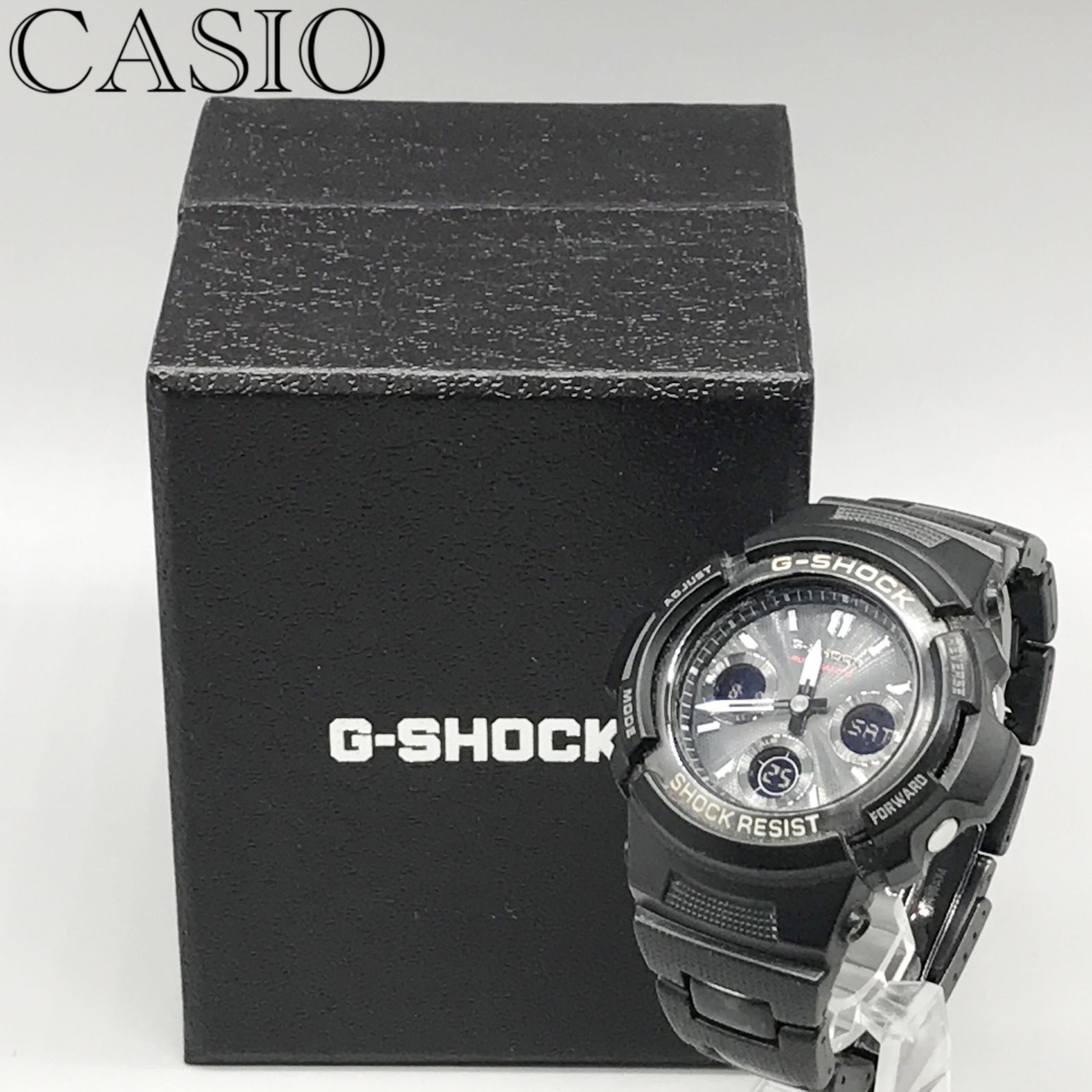CASIO カシオ G-SHOCK AWG-M100SBC-1AJF アナデジ タフソーラー メタルコアバンド メンズ 腕時計 箱・コマ付属_248