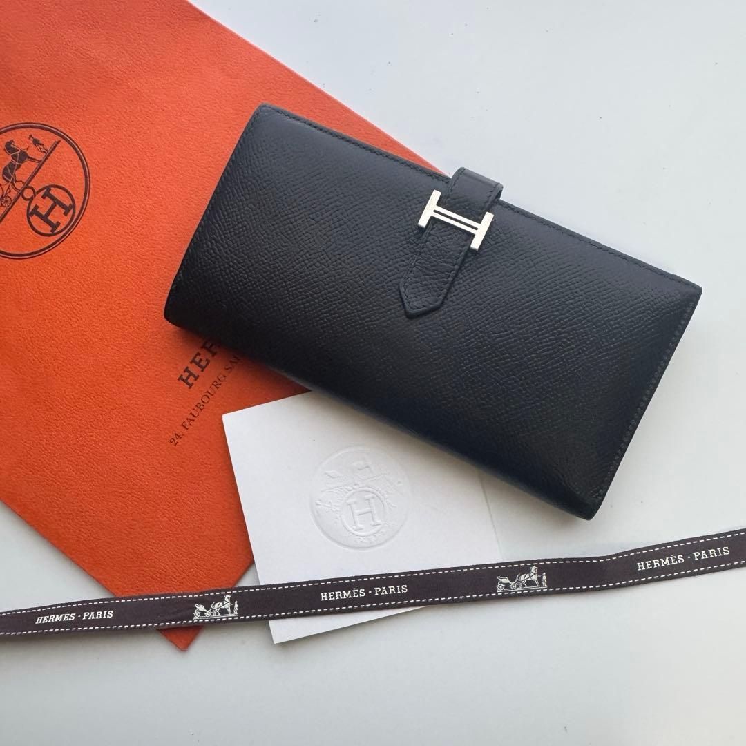 【美品】 521 HERMES エルメス ベアン スフレ 2つ折り長財布