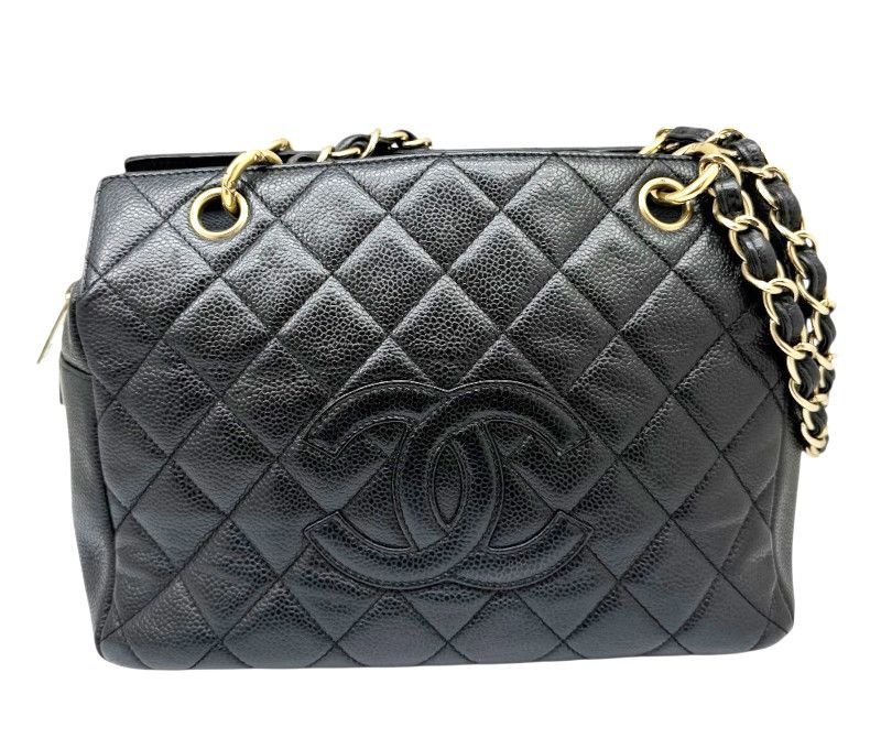 【中古】CHANEL シャネル PTT プチタイムレストート キャビアスキン ゴールド金具 チェーンショルダー チェーントート ココマーク 07番台 レディース お出かけ 人気 お洒落 【ブランドギャラリー東心斎橋店】