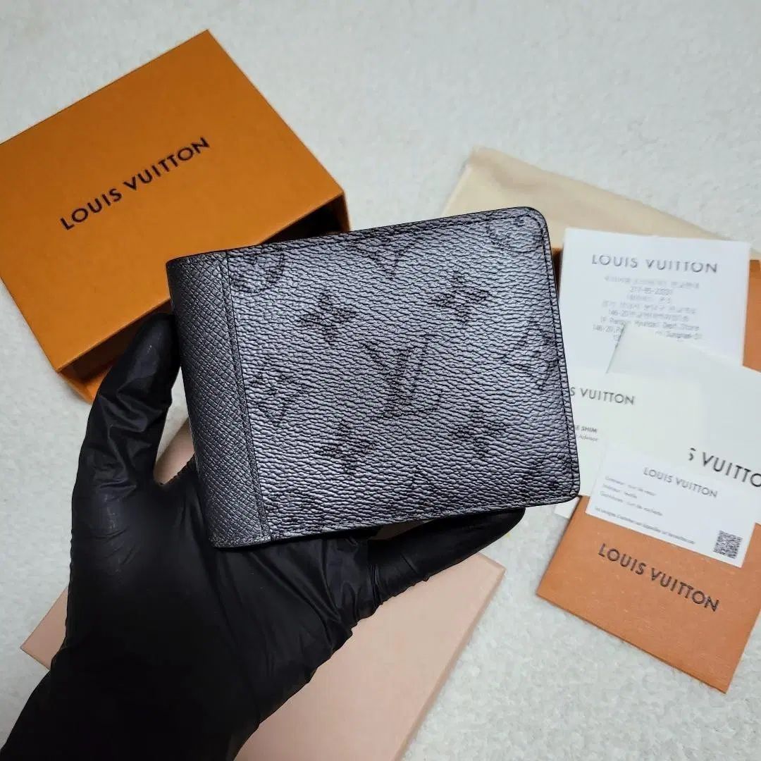 フルセット Louis Vuitton ルイヴィトン ガンメタル マルチ マルチ 二つ折り財布