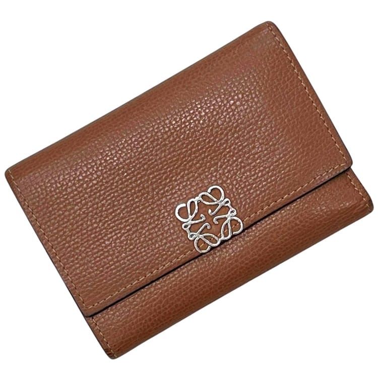 ロエベ 三つ折り 財布 アナグラム C821S33X01 2530 262231 LOEWE レザー TAN ブラウン 茶色 中古 レディース 25,012円