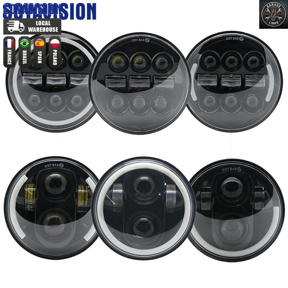 5 3/4インチ 5.75インチ LED 車 バイク ヘッドライト ハーレー インディアン スカウト ホンダ ヤマハ V-STAR トライアンフ DRL H4 ヘッドラ