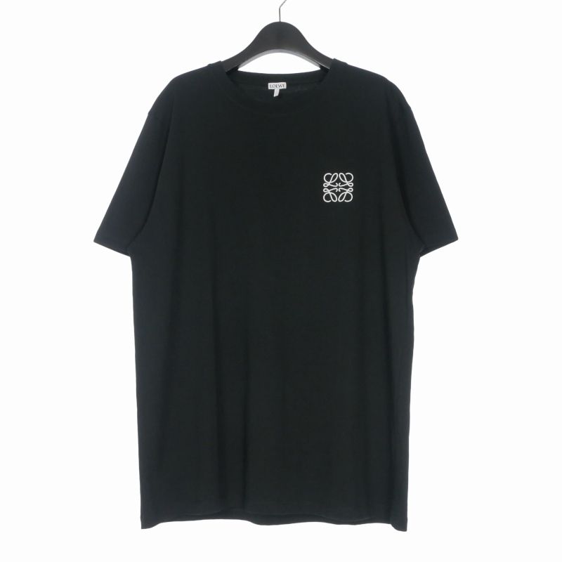 ロエベ LOEWE アナグラム 刺繍 クルーネックTシャツ カットソー 半袖 XL ブラック 黒 H526Y22J26 国内正規