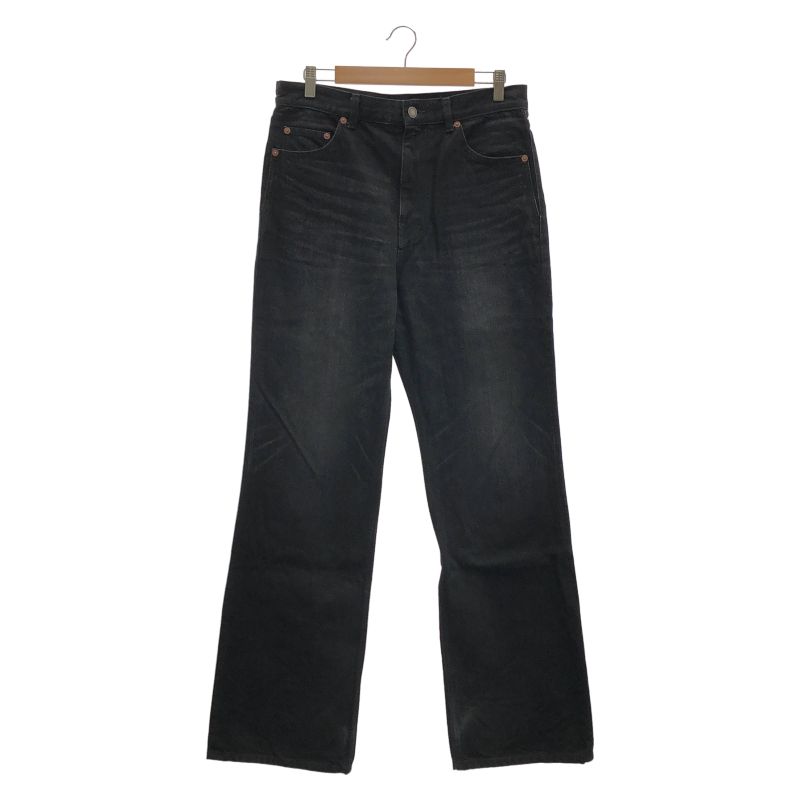 【中古】SAINT LAURENT 70's フレアジーンズ サイズ32 ブラック D35M/70'S-HW サンローラン[92]