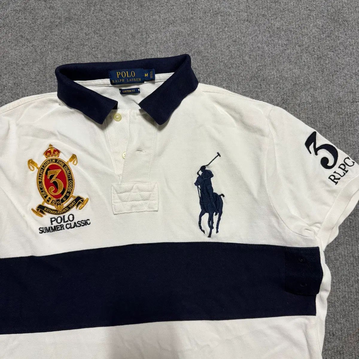 POLO RALPH LAUREN ビックポニー 白 PK 半袖ポロシャツ M