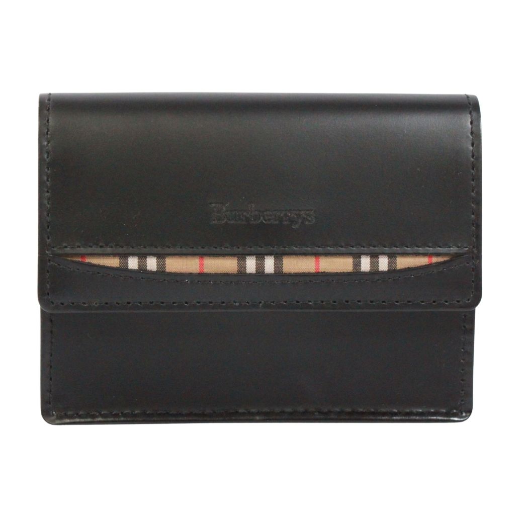 【新着】BURBERRY ノバチェック レザー ブラック カードケース ゴールド 14,314円