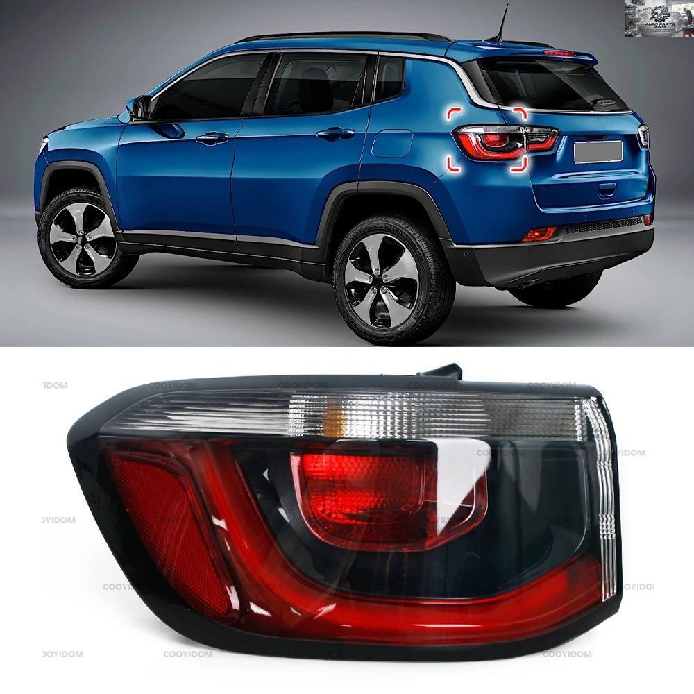 車のリアテールライト、ターンストップ、テールライト、ブレーキ警告灯、ジープ コンパス 2017 2018 2019 55112683AA 55112682AA カスタム
