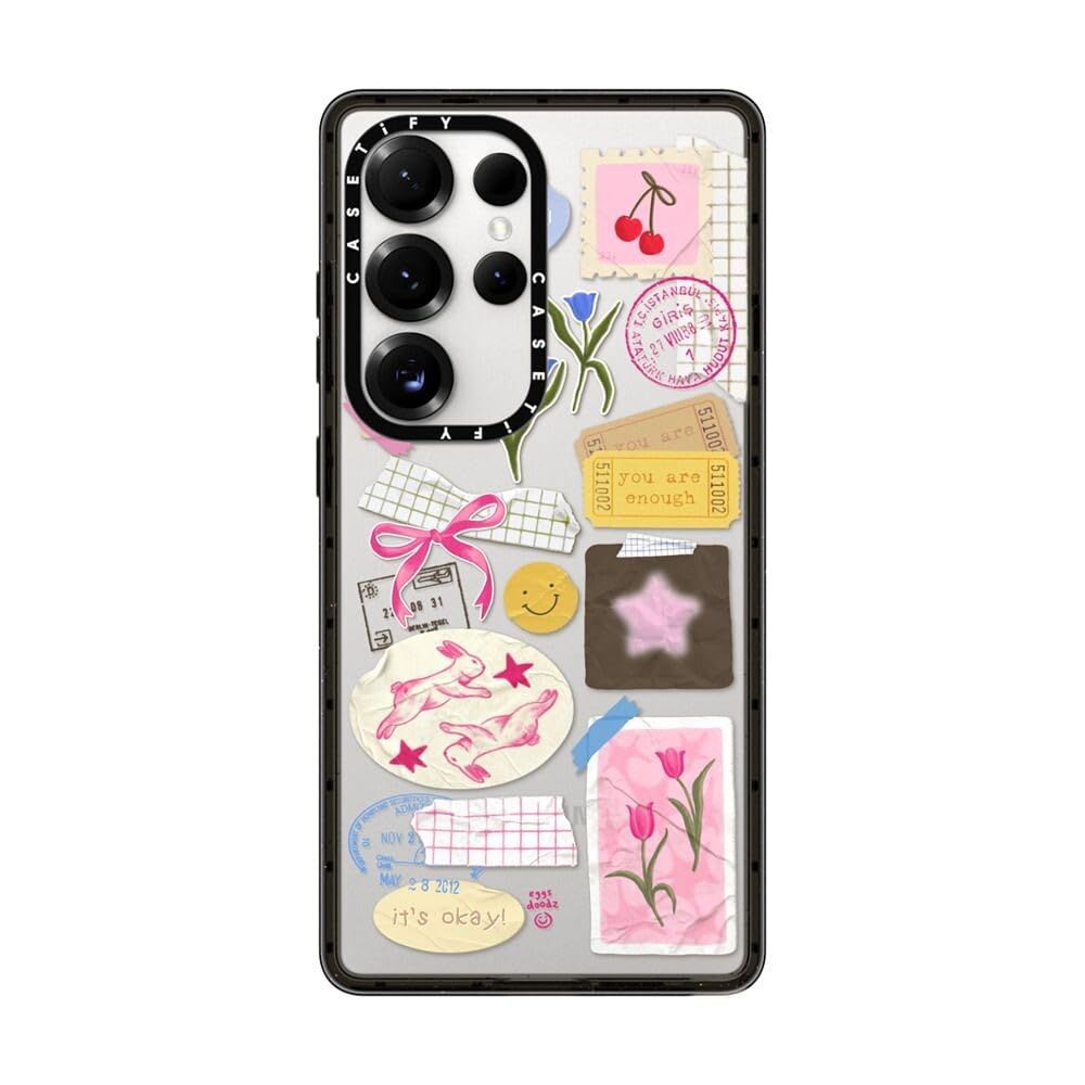 CASETiFY インパクト for Samsung Galaxy S25 Ultra ケース [MIL規格準拠 (4x MIL-STD-810G) / 2.5mからの落下試験をクリア] - You Are Stars Collage - ブラック