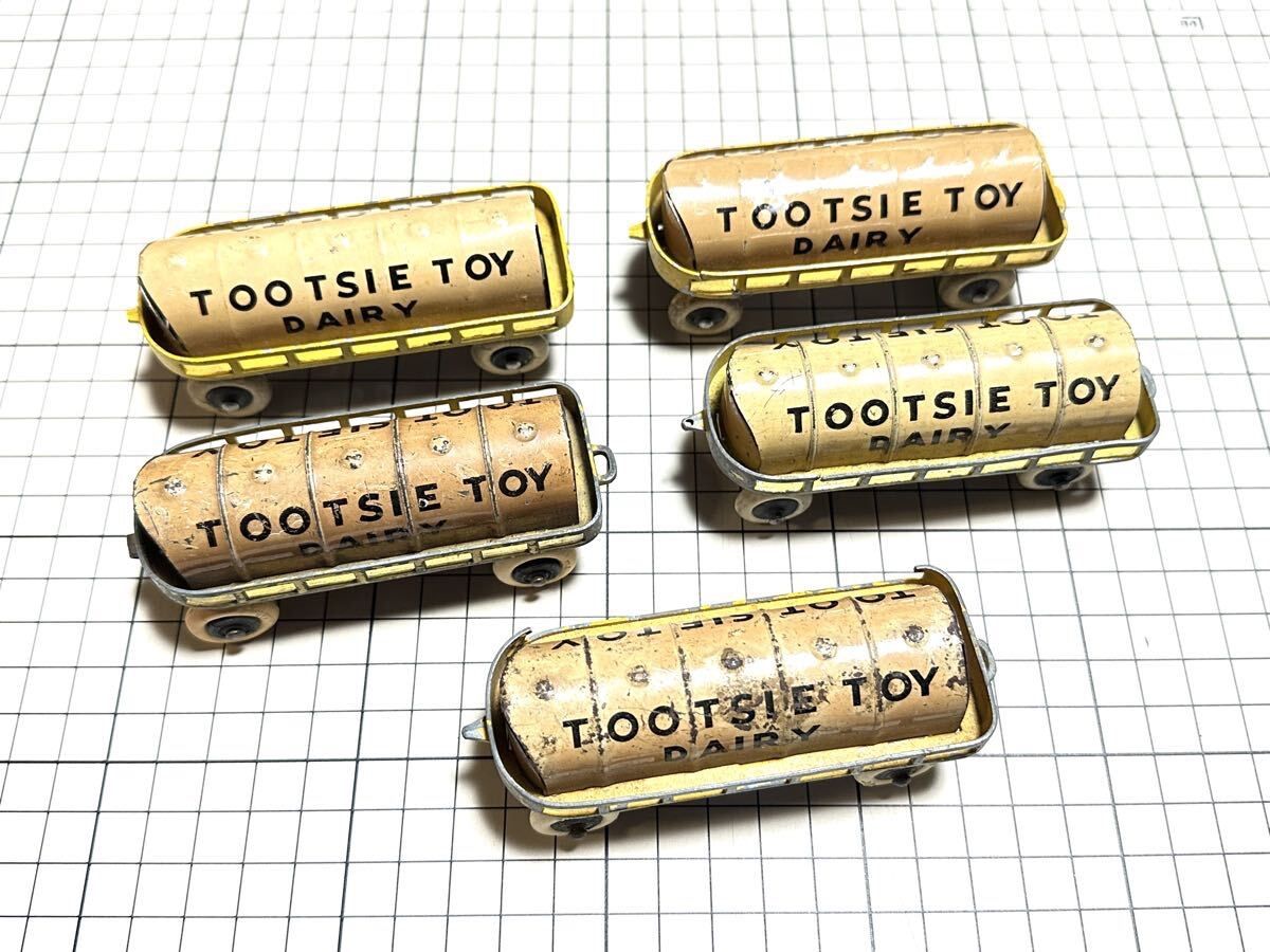 TOOTSIE TOY トッツィー トイ DAIRY ミルク タンカー トレーラー 5個セット ミニカー アメリカ製 1930年代 ビンテージ おもちゃ