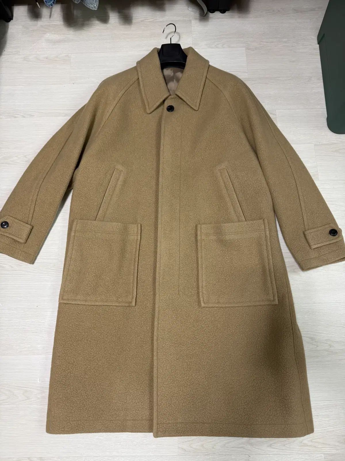 46 MAMA-GARI - ウォッシュ ウール バルマカーン コート ベージュ 2回着