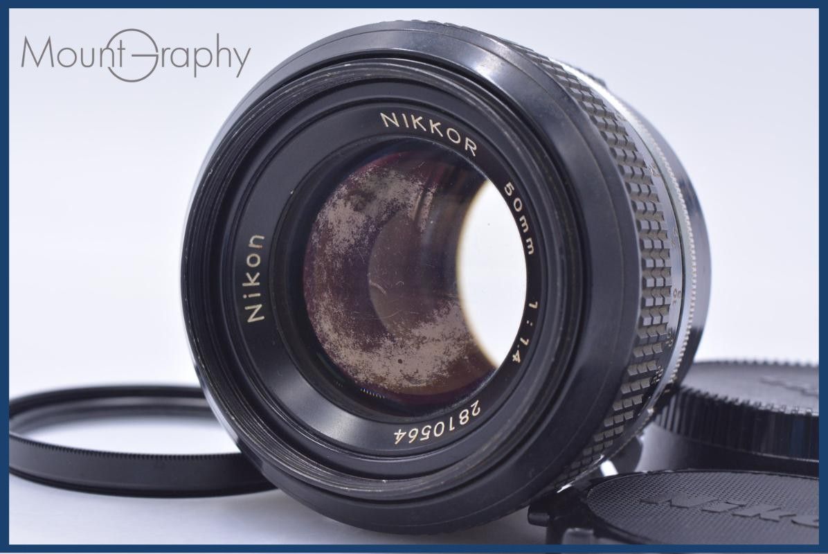【動作保証】 ニコン Nikon NIKKOR 50mm F1.4 非Ai 前後キャップ&レンズフィルター付 同梱無料 #my936