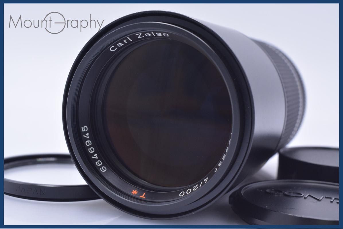 【動作保証】 カールツァイス Carl Zeiss Tele-Tessar 200mm F4 T* 前後キャップ&レンズフィルター付 コンタックスY/C用 同梱無料 #my994