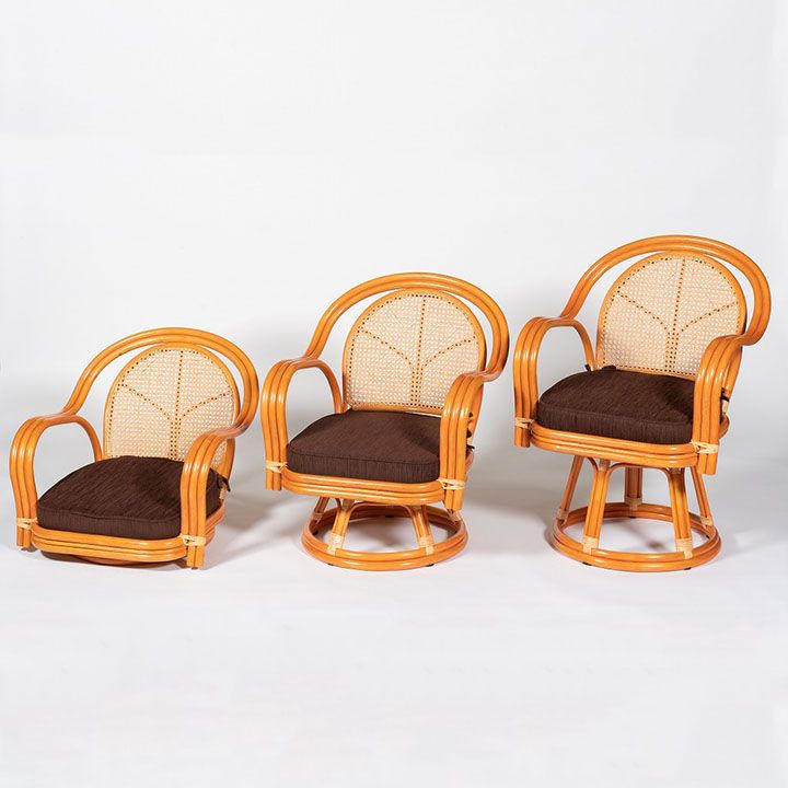 座る場所を、居場所に変える 籐回転椅子 チェア 約57×60×54cm
