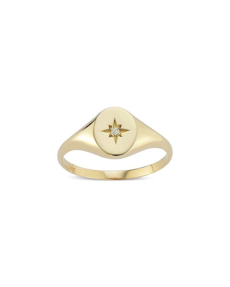 ムーン メドウ レディース アクセサリー リング Moon Meadow 14K Yellow Goldiamond Accent Signet Ringold ゴールド