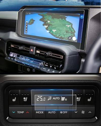 ruiya 【6枚入り】 2024新型 トヨタ ランクル250 専用 12.3インチ ナビ+前席エアコン+後席エアコン フィルム 保護フィルム ランドクルーザー250 ディスプレイ PET製フィルム Hydro抗ウイルス加工 6H 貼付簡単 21f1fb16