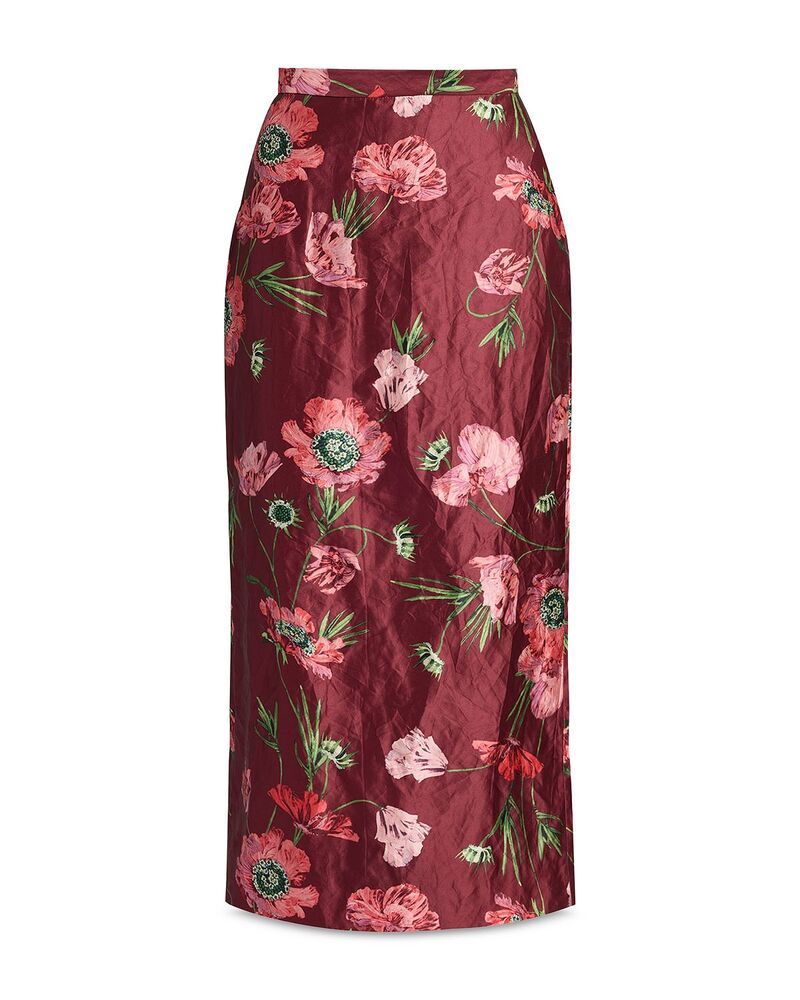 アーデム レディース ボトムスカート サテン Erdem Satin Pencil Skirt Bellepoque Poppy Ruby Red レッド