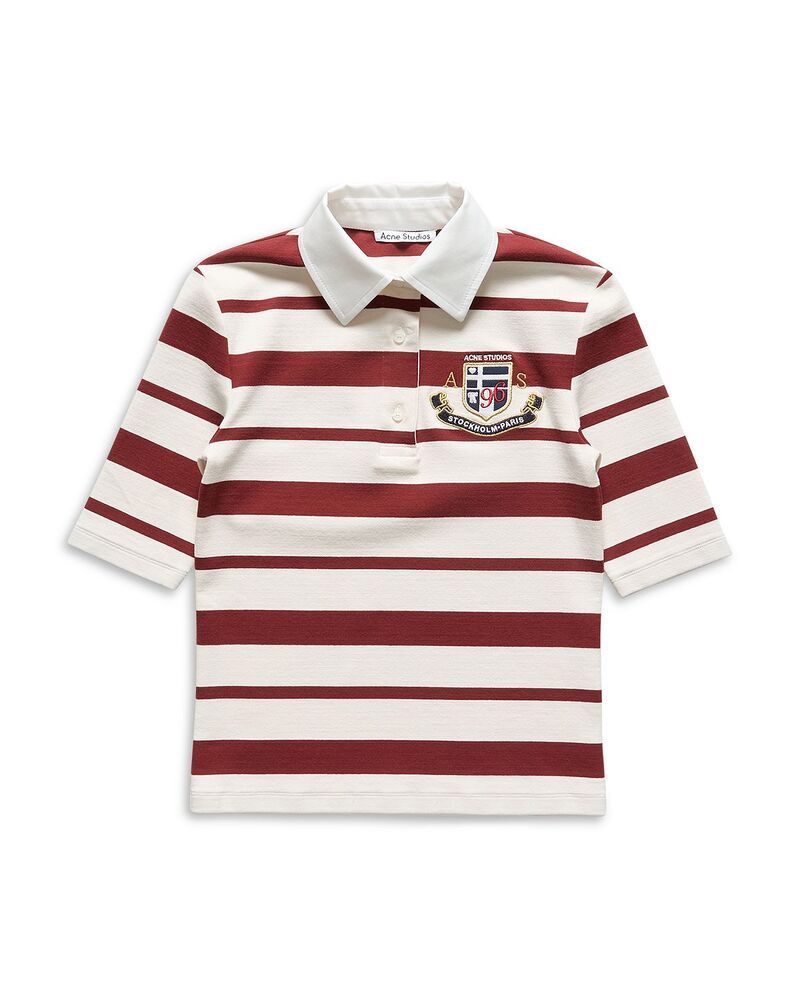 アクネ ストゥディオズ レディース トップス ポロシャツ Tシャツ 刺繍 Acne Studios Embroide red Polo Tee RedEcru エクリュ
