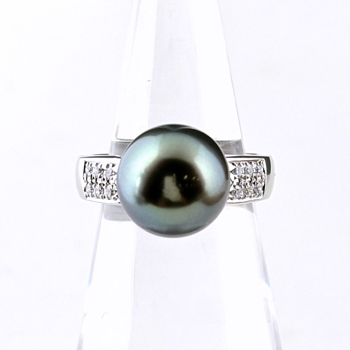 タサキ TASAKI パール プラチナ 指輪 メレダイヤ 真珠 リング 10号 Pt900 パール ダイヤモンド レディース 【中古】