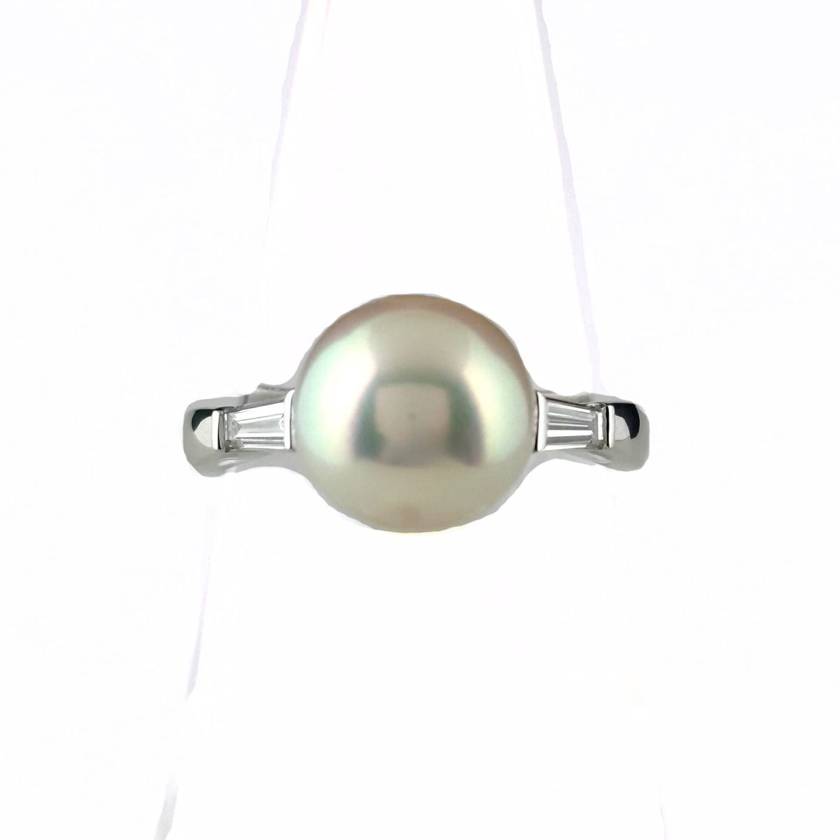 ミキモト MIKIMOTO パール プラチナ 指輪 メレダイヤ 真珠 リング 10号 Pt950 パール ダイヤモンド レディース 【中古】 43,680円