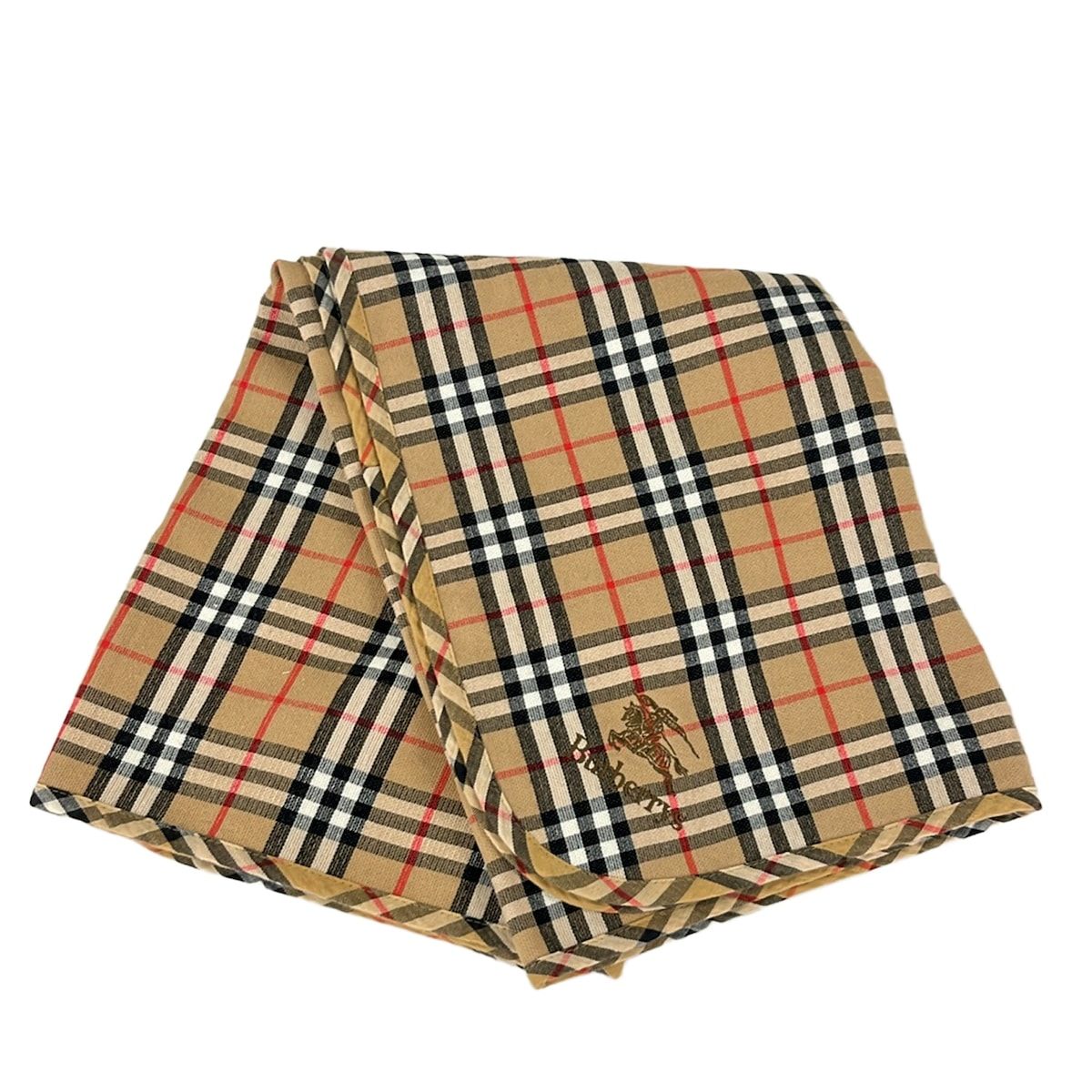 Burberry's(バーバリーズ) ブランケット美品 - ベージュ×黒×レッド×白 チェック柄/裏地パイル生地