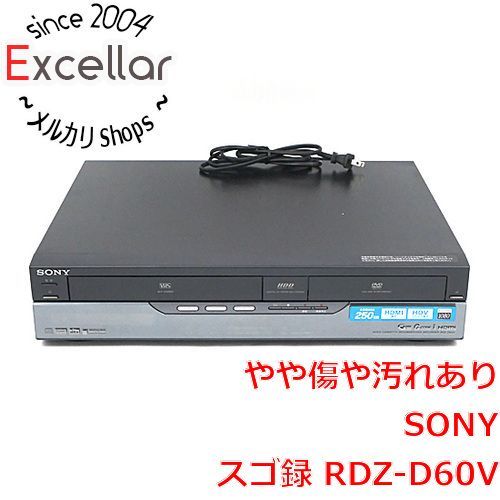 [bn:12] SONY製　HDD搭載VHSビデオ一体型DVDレコーダー スゴ録　RDZ-D60V　リモコン付き 16,389円