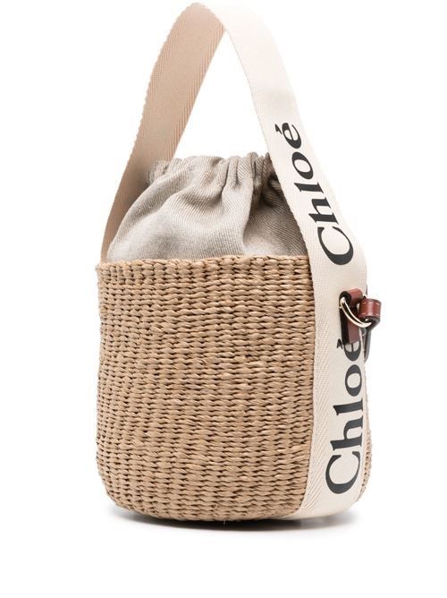 CHLOÉ WWOODY スモール ストロー バケット バッグ 送料無料 68,283円