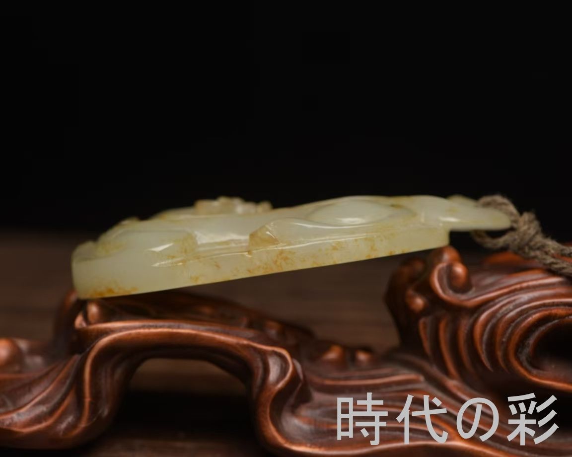 和田玉 玉佩】瑞獣彫刻 透彫 玉器 中国古美術 装身具 コレクション