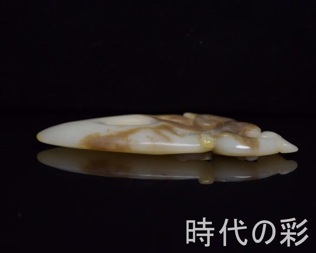 和田玉 鳳凰】鳳凰文 玉佩 玉器 中国古美術 玉彫刻 吉祥文