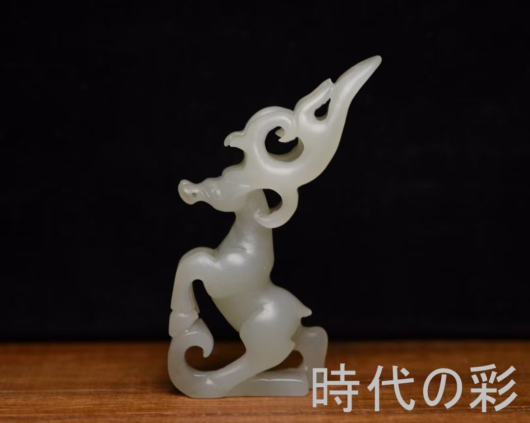 【和田玉 鹿彫刻】鹿文 玉器 吉祥文 玉彫刻 中国古美術 置物 コレクション R08080414 31,720円