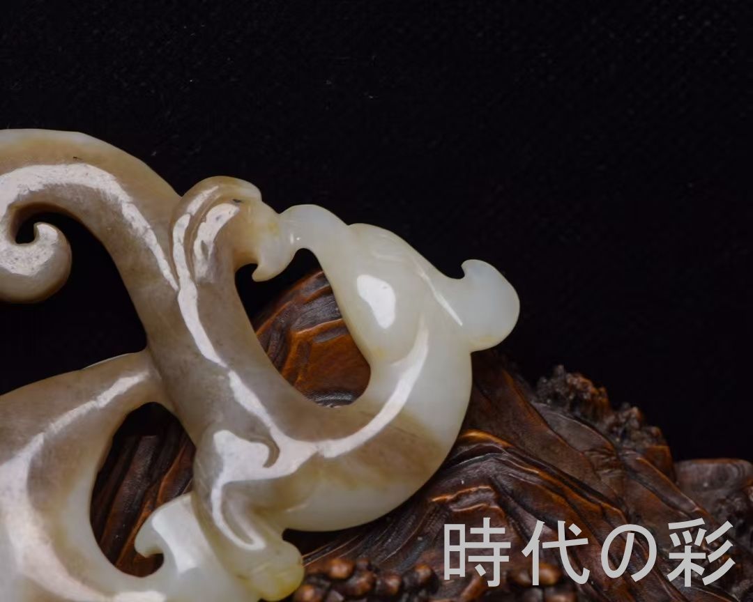 和田玉 鳳凰】鳳凰文 玉佩 玉器 中国古美術 玉彫刻 吉祥文