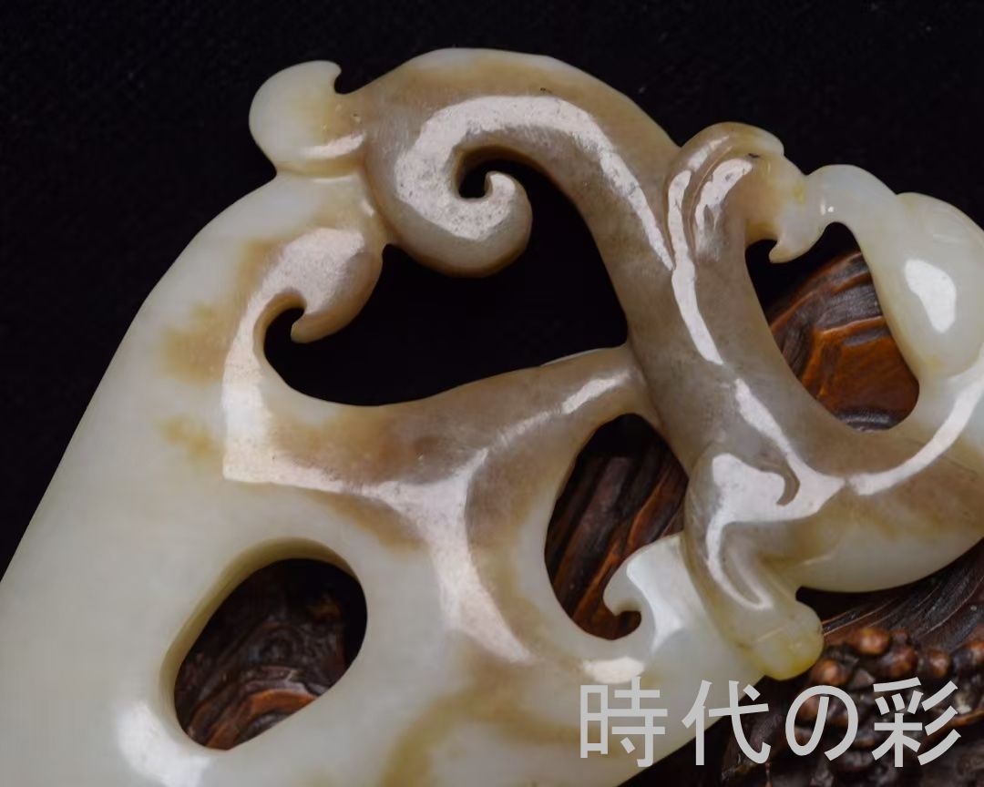 漢時代/唐時代和田玉 和田玉　鳳凰と飛べる虎　彫刻 高古玉 置物 旧家蔵出し 和田玉 鳳凰】鳳凰文 玉佩 玉器 中国古美術 玉彫刻 吉祥文
