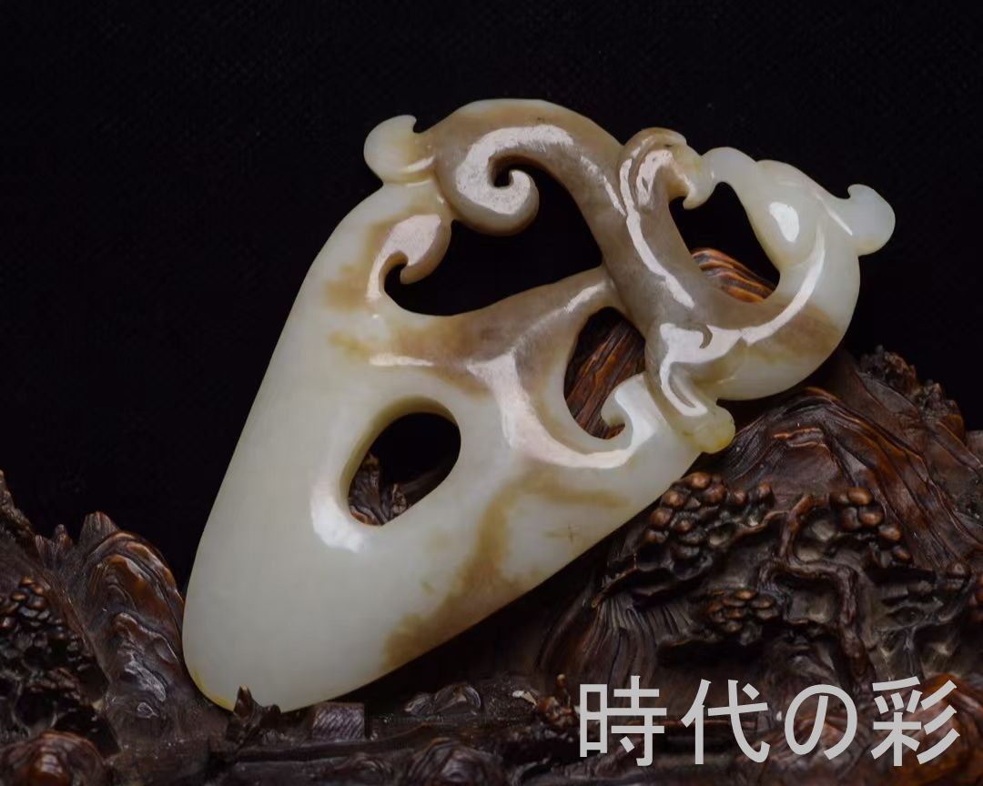 和田玉 鳳凰】鳳凰文 玉佩 玉器 中国古美術 玉彫刻 吉祥文