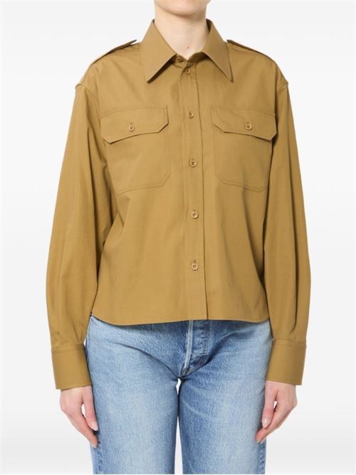 CELINE コットン＆リネン クロップドシャツ 送料無料