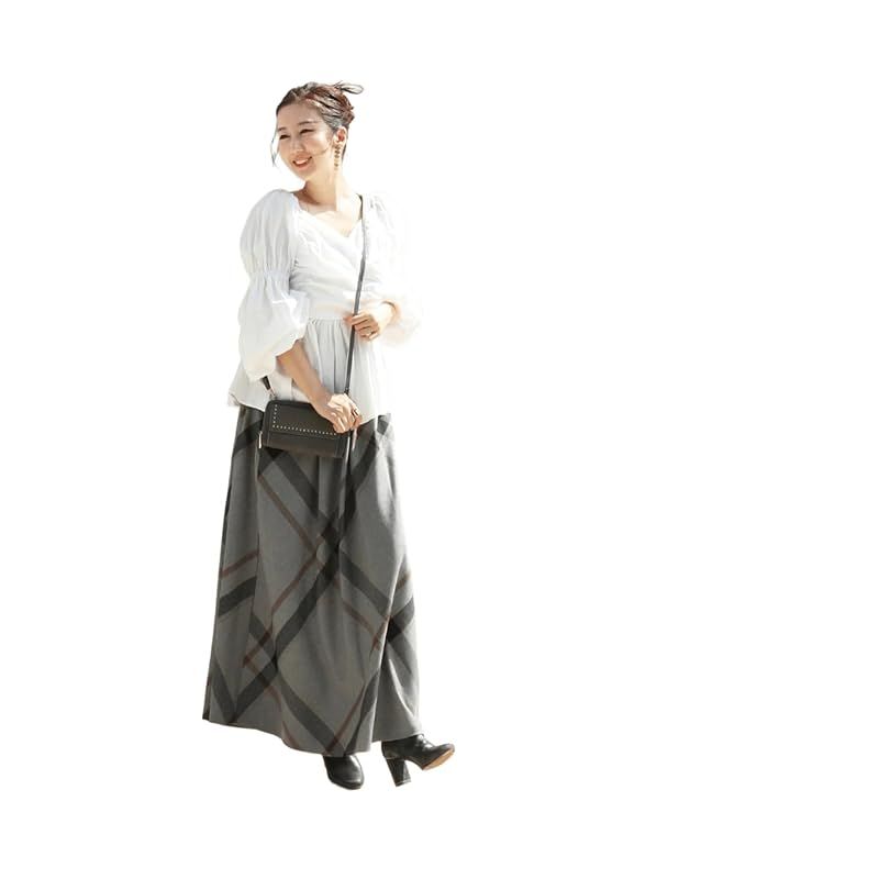 【新品】 [Milktea] ハリエット・2WAYブリティッシュチェックフレアースカート/グレーチェック