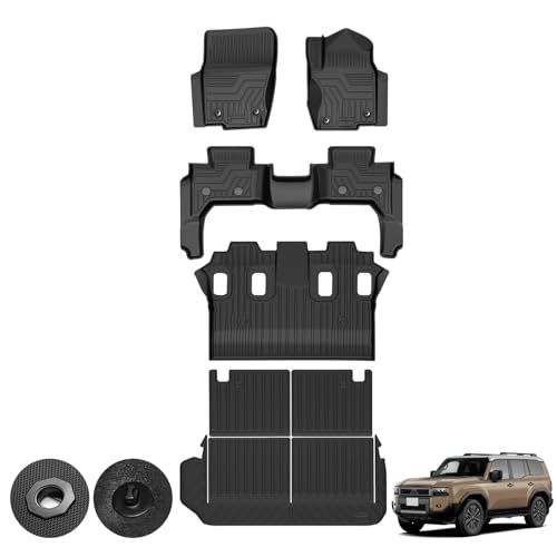 トヨタ ランクル250 7人乗り 3Dフロアマット 2列目・3列目・ラゲッジ用 GDJ250W/TRJ250W 2024年4月? | TPE素材、純正ストッパーホール、ズレ抑制、ペダル干渉防止、シートレール干渉防止、縁高設計、泥侵入防止、防水、耐汚れ、形崩ts